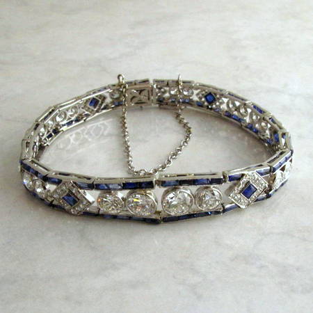 Art Deco Diamond Panel Bracelet in Platinum, 1930s at Susannah Lovis  Jewellers