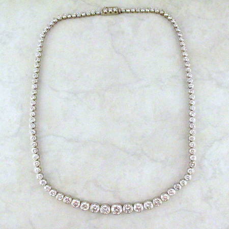 Diamond Riviera Necklace 2 ct tw 10K White Gold 17