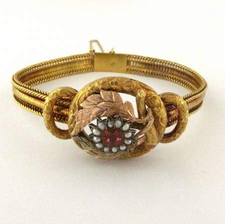 Antique bracelet 585 gold (14 K) and necklace of garnet garnet jewelry se |  MA-Shops