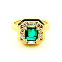 18K EMERALD & DIAMOND RING - SOLD
