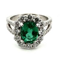 18K EMERALD & DIAMOND RING <br>$16,500.00