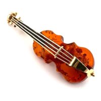 14K AMBER  VIOLIN PIN<br>$1,200.00