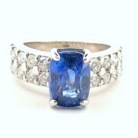 CEYLON SAPPHIRE & DIAMOND RING<br>$15,500