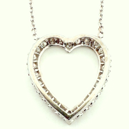 18K DIAMOND HEART NECKLACE <br>$3,200 - Image 2