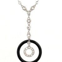 ART DECO DIAMOND & ONYX PENDANT <br>$2,600