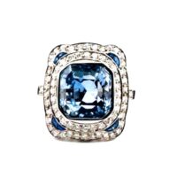 CEYLON SAPPHIRE & DIAMOND RING<br>$24,000